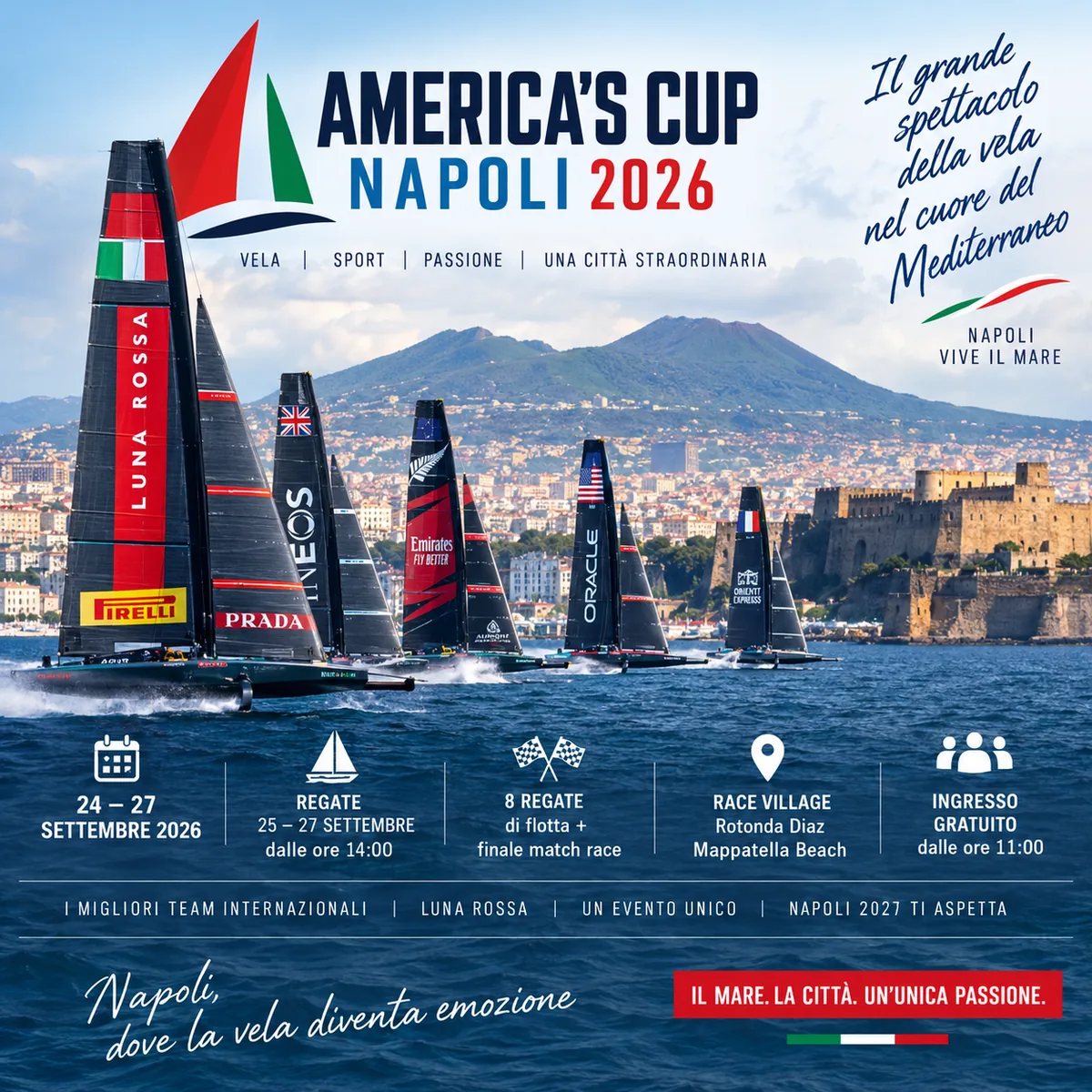 ⛵ America’s Cup in Naples: a Week of Sport, Events and Entertainment from 21 to 27 September