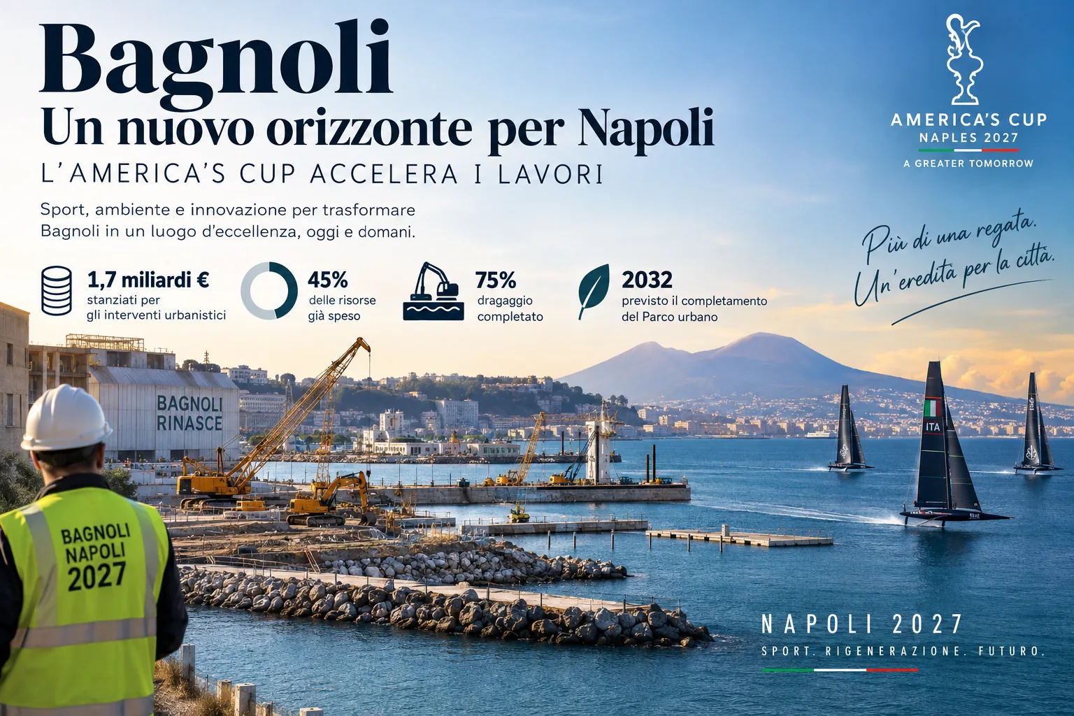 America’s Cup accelerates Bagnoli’s transformation ahead of Naples 2027
