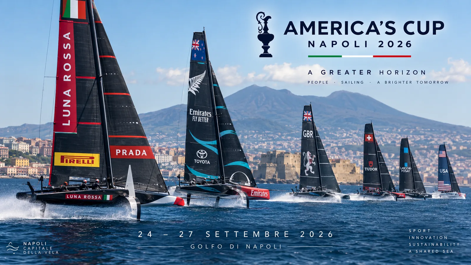 America’s Cup 2026: Naples Welcomes Nine AC40s for a Spectacular Preliminary Regatta