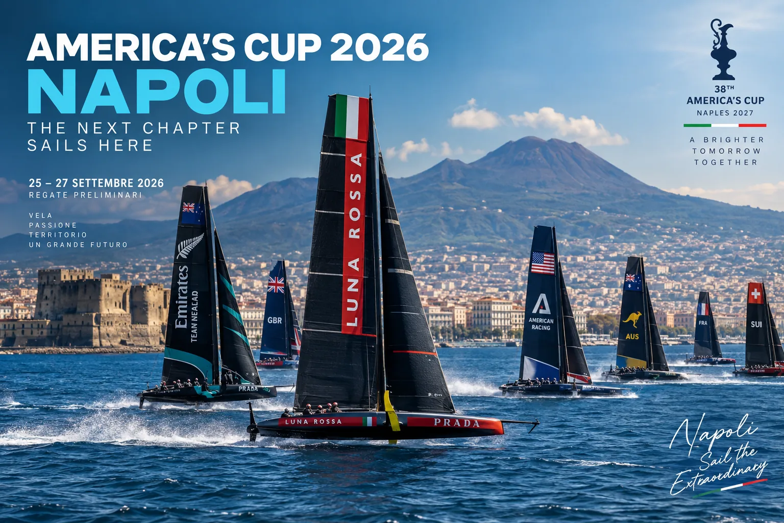 America’s Cup 2026: Naples Welcomes the World’s Sailing Elite as Luna Rossa Prepares for Preliminary Regatta