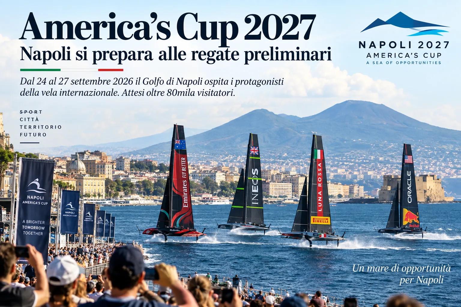 America’s Cup 2027: Naples Prepares for Preliminary Regatta as More Than 80,000 Visitors Are Expected