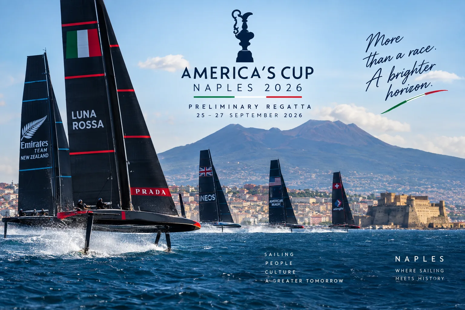 America’s Cup Naples 2026: Preliminary Regatta Schedule, Race Times and Live TV Coverage
