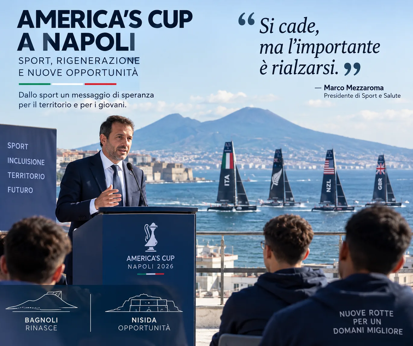 America’s Cup in Naples: Mezzaroma highlights sport’s power to inspire renewal and second chances