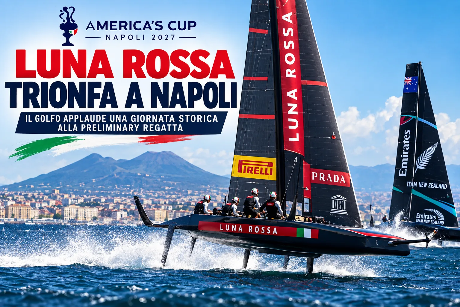America’s Cup: Luna Rossa triumphs in Naples Preliminary Regatta