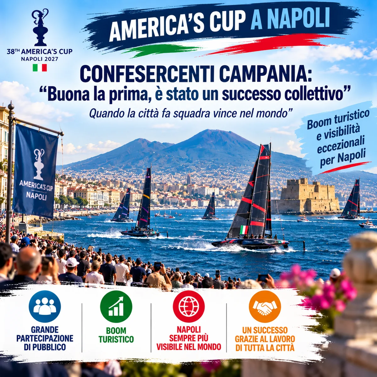 America’s Cup Boosts Naples Tourism: Confesercenti Estimates €230 Million Economic Impact
