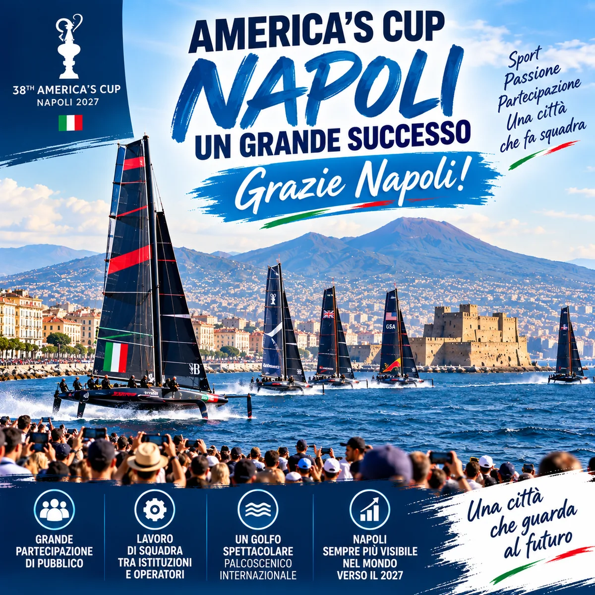 America’s Cup: Naples Celebrates Successful Preliminary Regatta and Looks Ahead to 2027