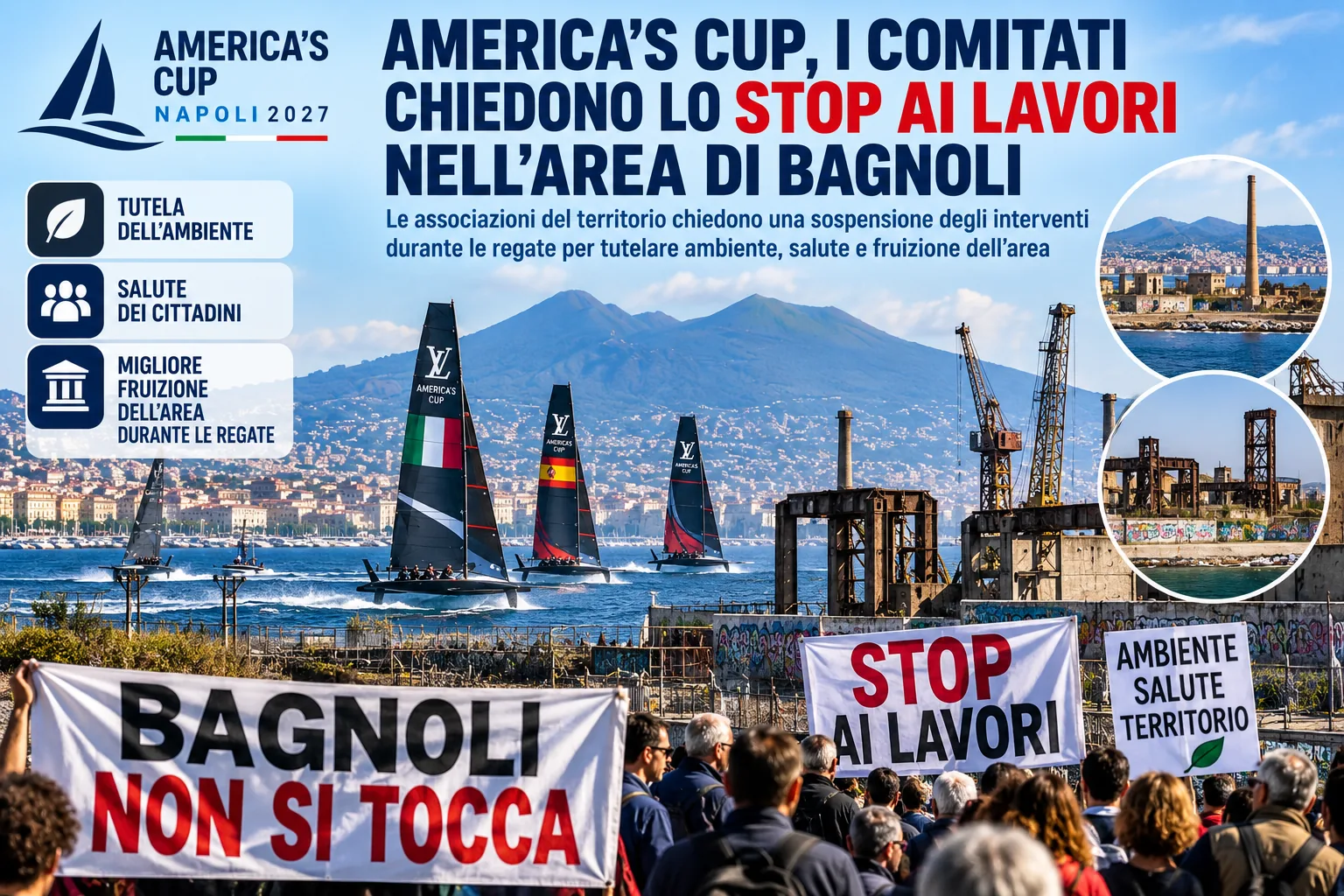 America’s Cup in Naples: Local Committees Call for Work to Stop in the Bagnoli Area