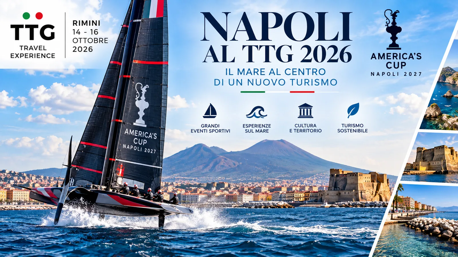 ⛵ America's Cup 2027: Naples Unveils a New Tourism Vision at TTG, Putting the Sea at the Heart of Its Future